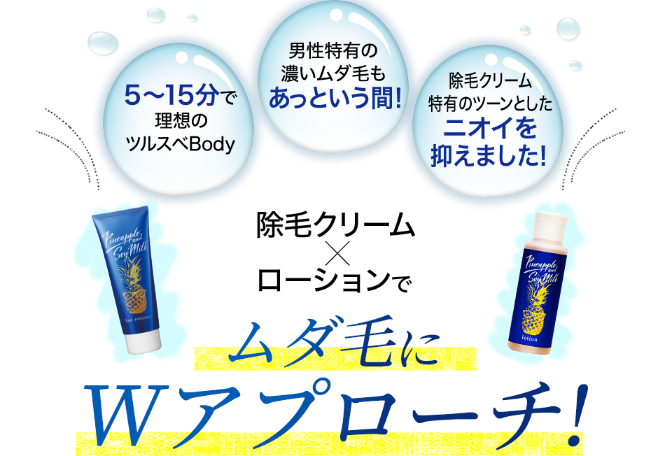 除毛クリーム×ローションでムダ毛にWアプローチ！