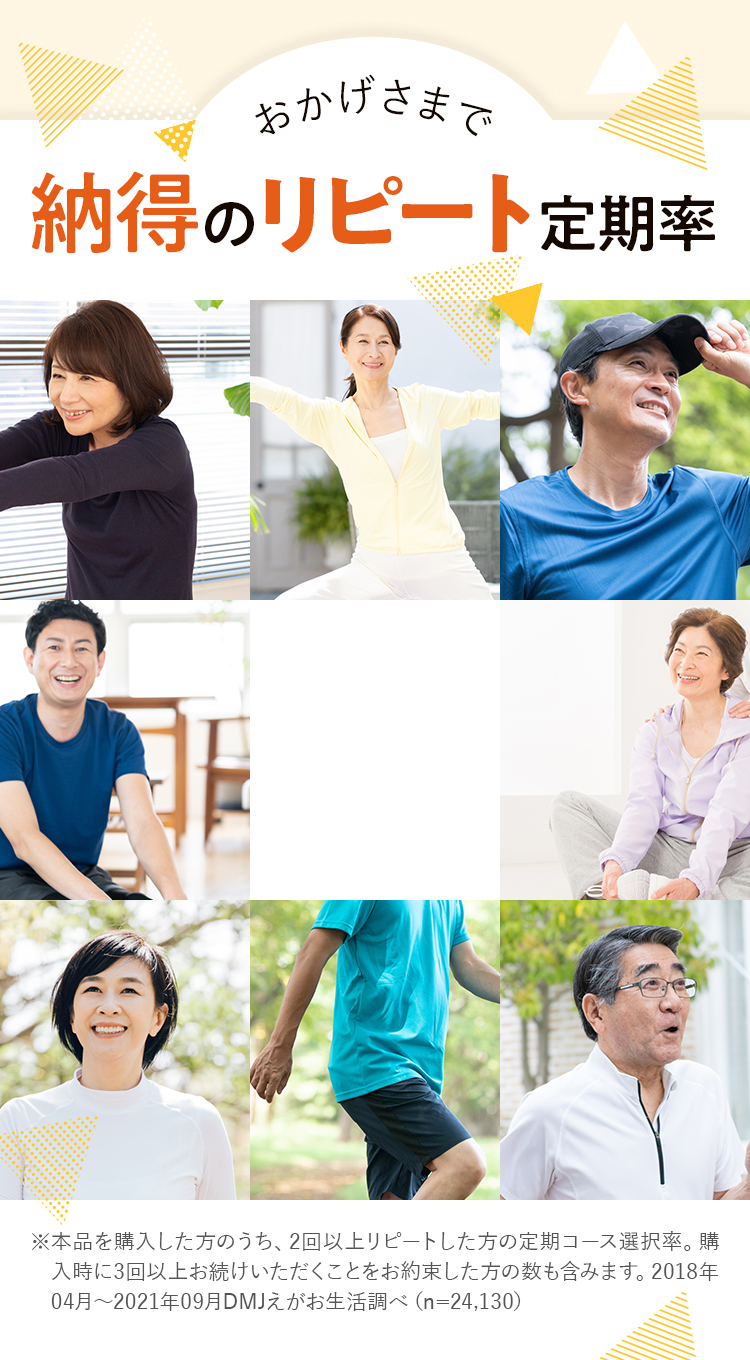 おかげさまで納得のリピート定期率