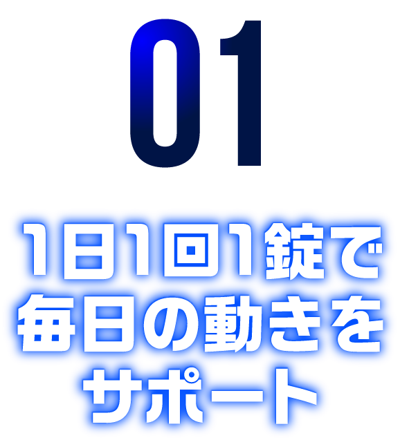 １日１回1錠で毎日の動きをサポート