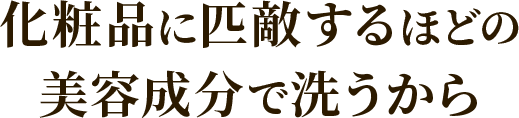 化粧品に匹敵するほどの美容成分で洗うから