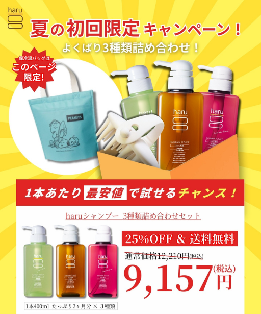 夏の初回限定キャンペーン！よくばり3種類詰め合わせ！