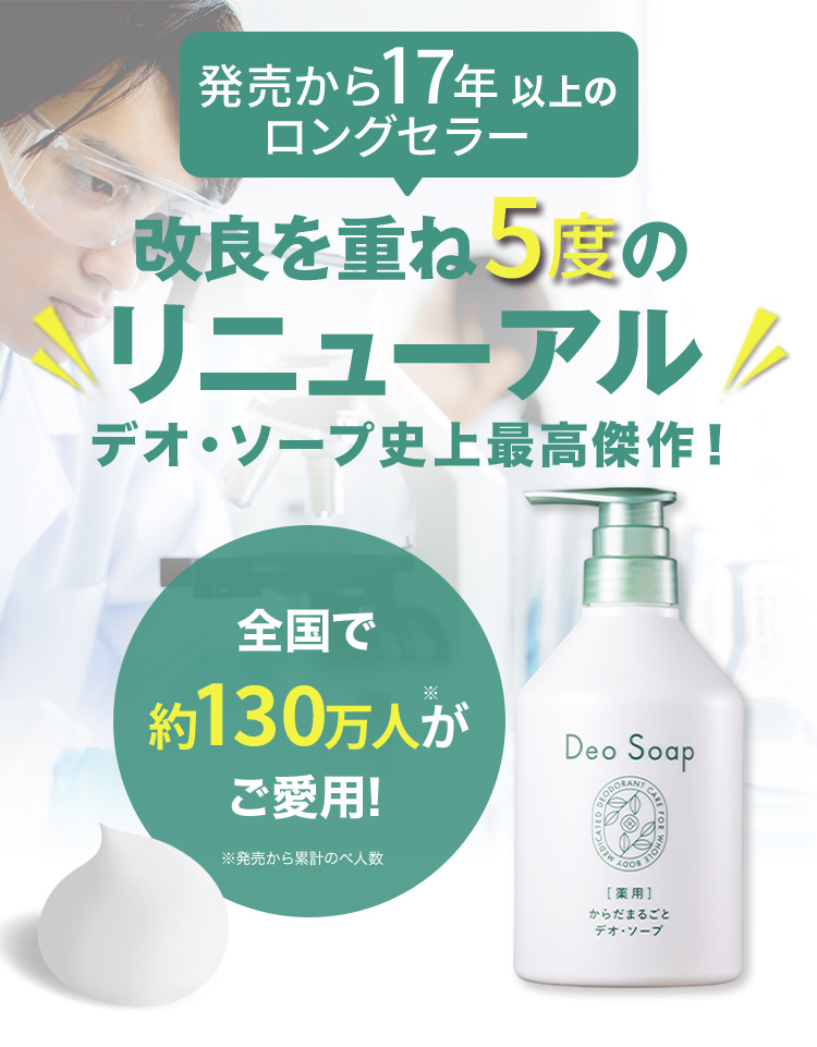 発売から10年以上 改良を重ね4度のリニューアル 全国で約130万人※がご愛用！ ※発売から累計のべ人数