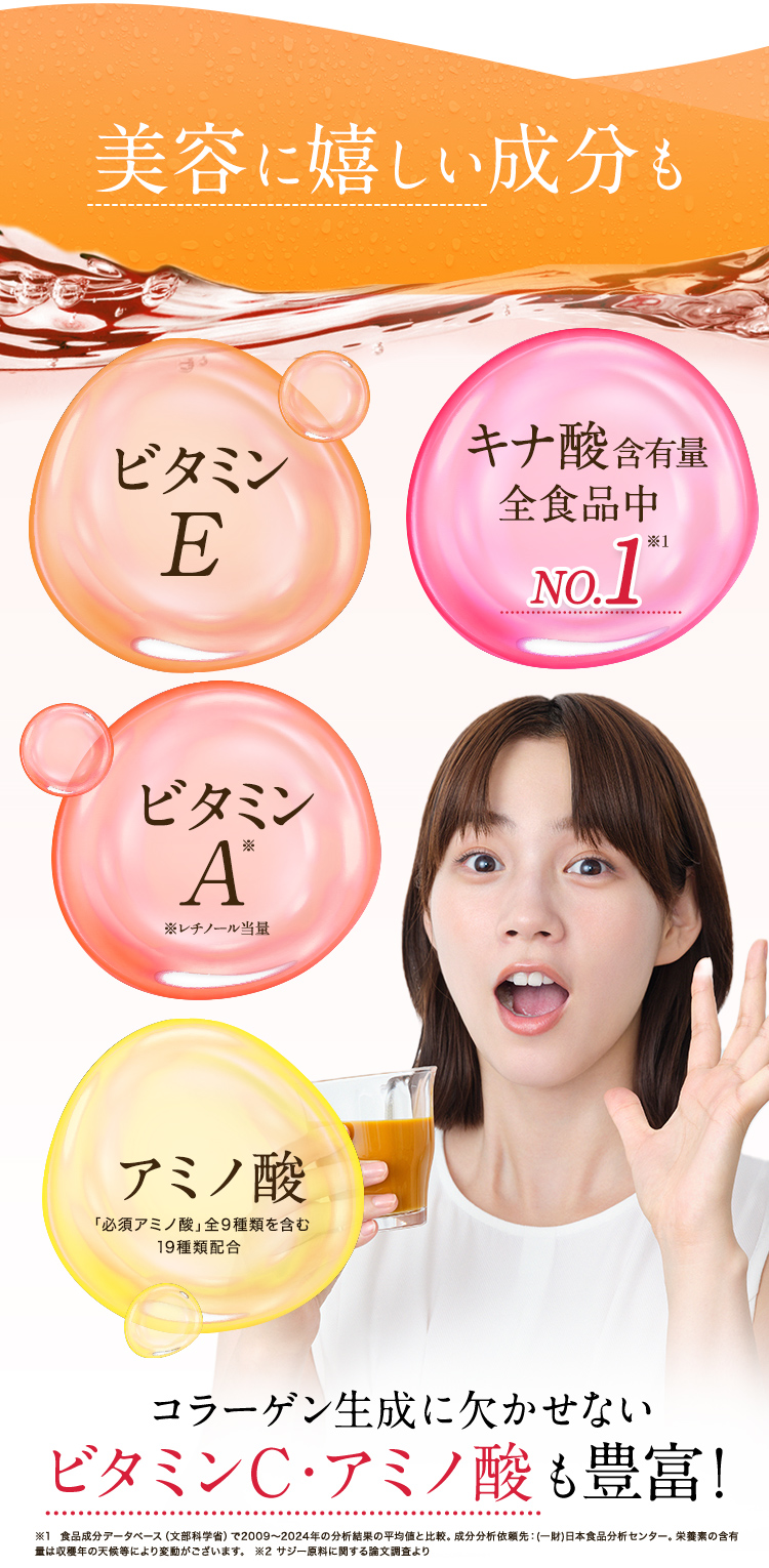 美容にやさしい成分もビタミンCアミノ酸も豊富
