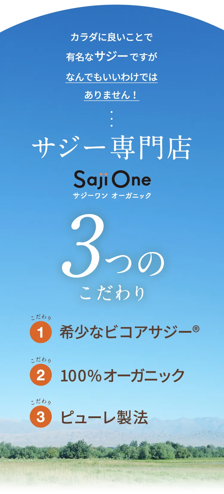 SajiOneオーガニック3つの特徴