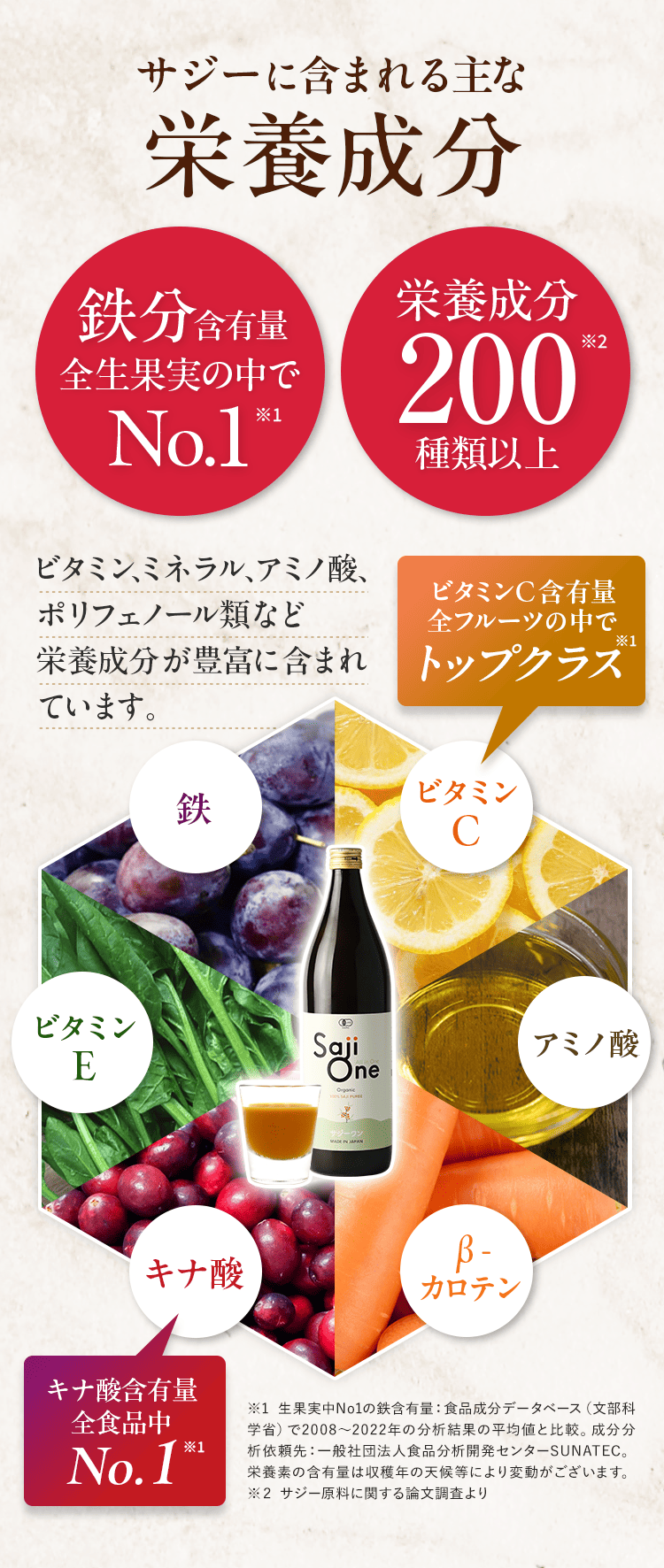 無添加サジー鉄分補給で元気な毎日！